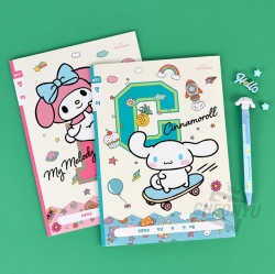 Sanrio Wide-Ruled English Notebook, Sets of 5pcs