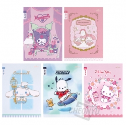 Sanrio Narrow-Ruled Diary, Sets of 5pcs