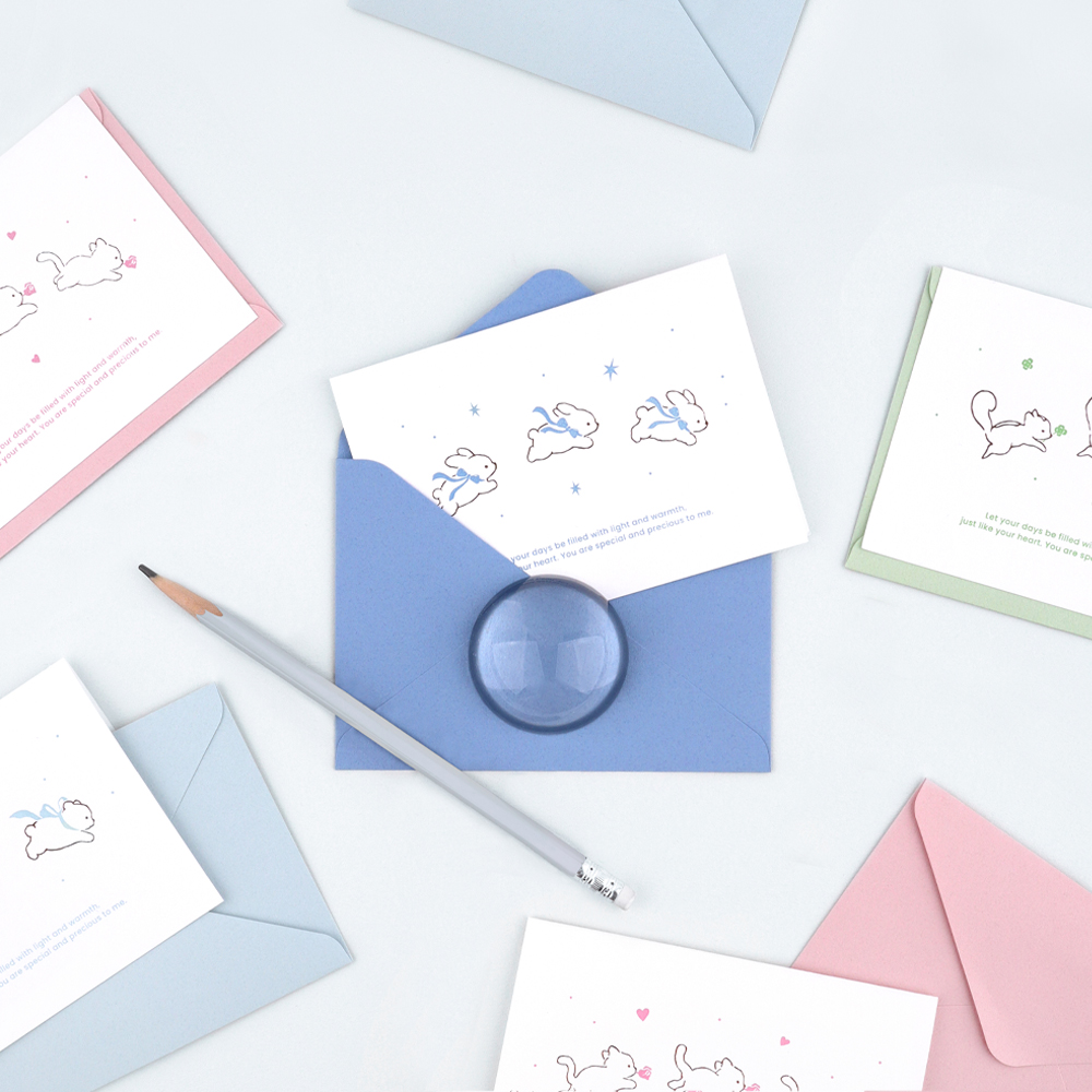 플러피 러브 레터프레스 메세지 카드