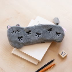 Shape Pencil Case - 01 Ribbon Cat