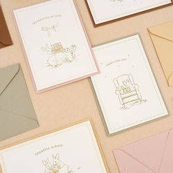 forest memories letter press message card