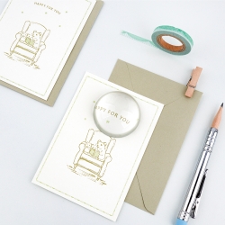 forest memories letter press message card