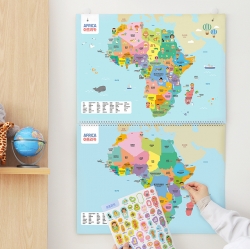 CHILDREN'S WORLD MAP BY CONTINENT (STICKER+POSTER)