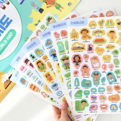 CHILDREN'S WORLD MAP BY CONTINENT (STICKER+POSTER)