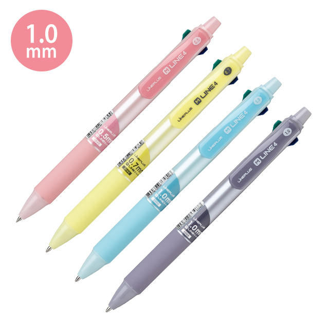 M-LINE 4(1.0mm), 4Colors Ballpoint Pen Black/Blue/Red, 12Count