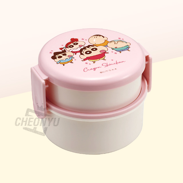 SHINCHAN Round 2-Layer Lunch Box with Fork