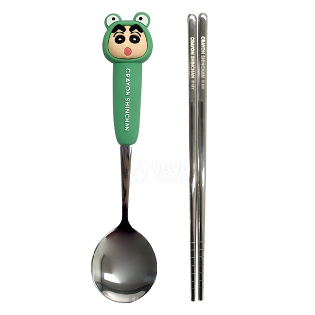 짱구는못말려 입체 스푼 젓가락 세트 - 개구리