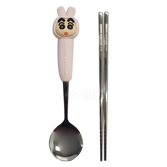Crayon Shin-chan 3D Spoon & Chopsticks Set - Rabbit