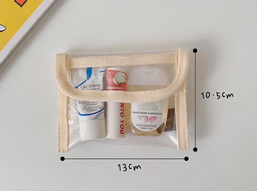 Clear Snap Pencil Case Portable Cosmetic Travel Pouch Small