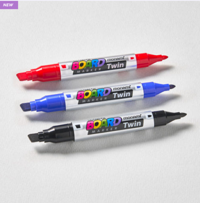 MONAMI TWIN BOARD MARKER,Sets of 12pcs