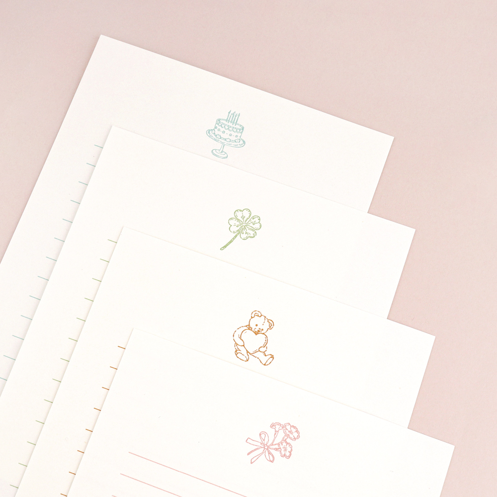 에버모어 레터 프레스 편지지 세트 