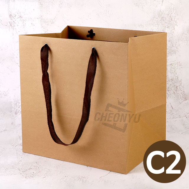 브라운 에코 쇼핑백 C2호 -정사각 (10개 1세트)
