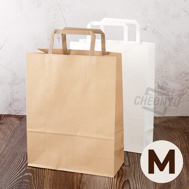 플랫 쇼핑백(3개입) - 중 (12개 1세트)