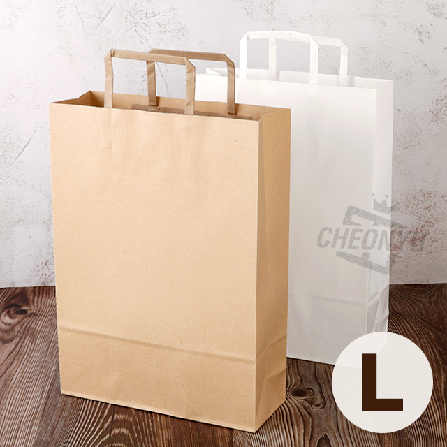 플랫 쇼핑백(3개입) - 대 (12개 1세트)