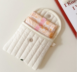 Clean White Fabric Women's Supplies Sanitary Pouch