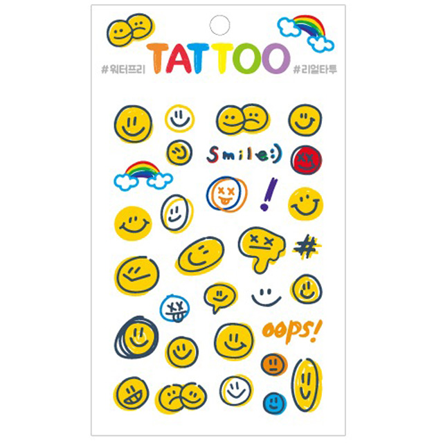 쁘띠 타투스티커_스마일 페이스