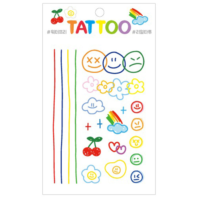 쁘띠 타투스티커_해피 스마일