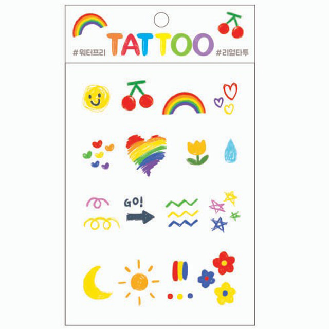쁘띠 타투스티커_레인보우
