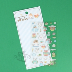 Shinchan x Cinnamoroll Transparent Sticker