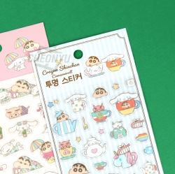 Shinchan x Cinnamoroll Transparent Sticker