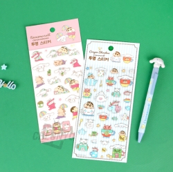 Shinchan x Cinnamoroll Transparent Sticker