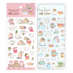 Shinchan x Cinnamoroll Transparent Sticker
