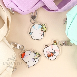 Long-tailed Tit Sturdy Handle Keyring Pencil Pouch, Random