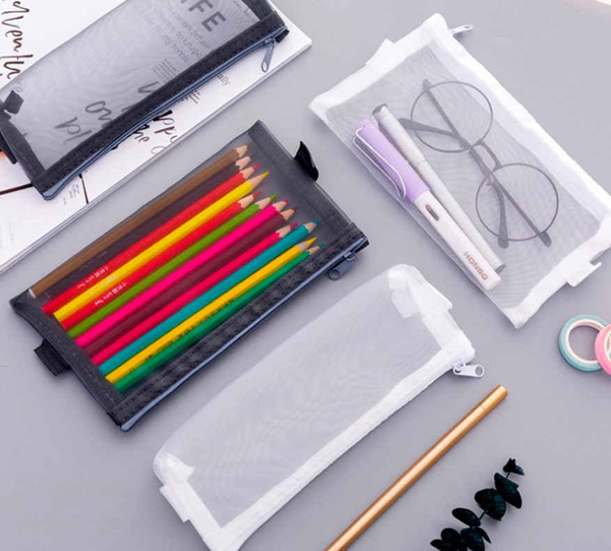 Mesh Transparent Simple Pencil Case