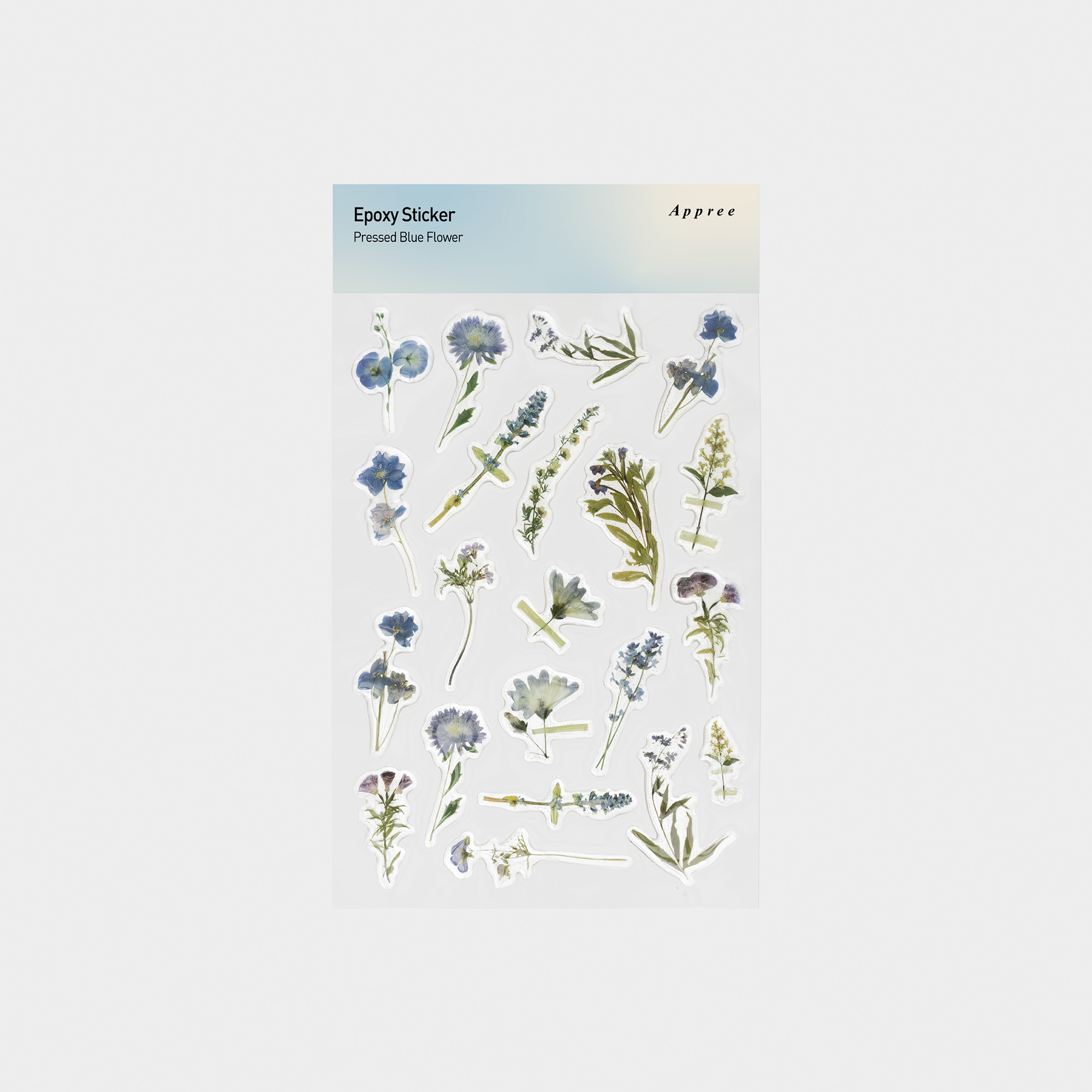 Epoxy Sticker_Pressed Blue Flower