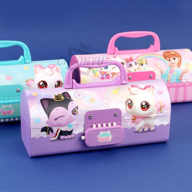 Wish Cat Double Secret Handle Pencil Case