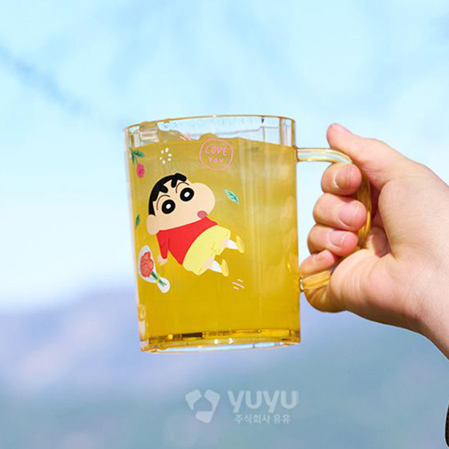 Crayon Shin-chan Sparkling Handle Cup (Shin-chan & Shiro Pattern)