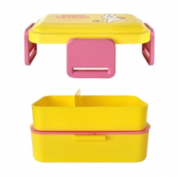 Bunny Conbini Dome-Shaped 1-Tier 4-Point Lock Lunch Box 530ml