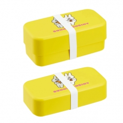 Bunny Conbini Large 2-Tier Lunch Box 1000ml (Includes Spoon and Fork)