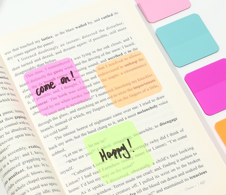 클리어 칼라플 노트패드 북마크 메모  160개 시트