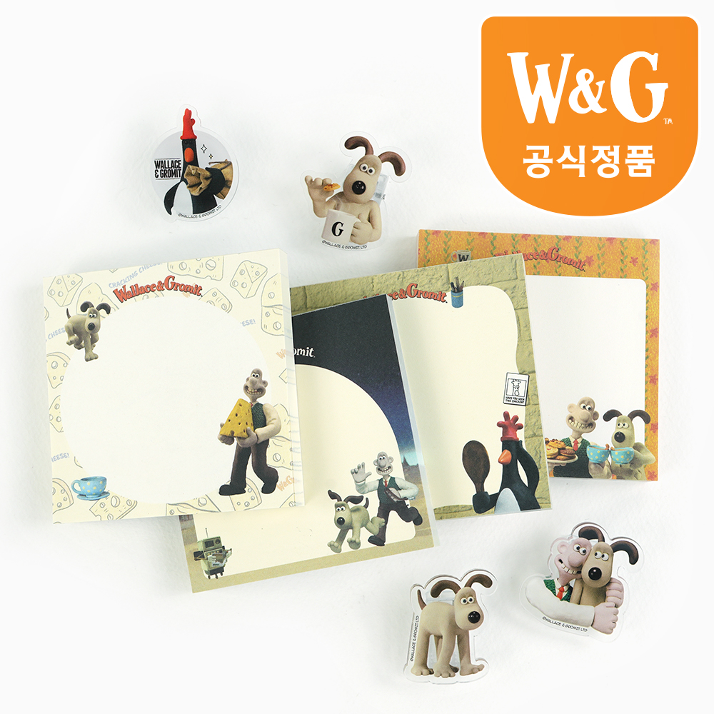 월레스와 그로밋 메모 클립세트  낱개 (랜덤발송)