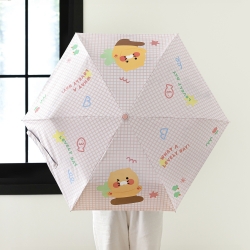 Pink 3-Fold Automatic Umbrella