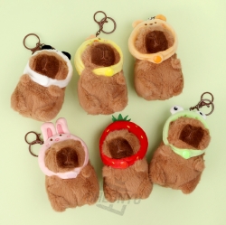 Neck Hooded Big Capybara Plush Keyring, Random 