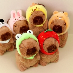 Neck Hooded Big Capybara Plush Keyring, Random 