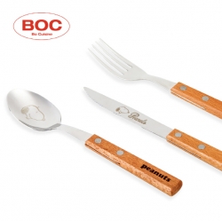 Snoopy Wood Handle Cutlery Set of 3 (Cutlery + Fork + Knife)
