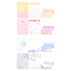 Long tail-tit Giving Heart Letter Paper with Envelop Set 
