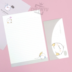 Long tail-tit Giving Heart Letter Paper with Envelop Set 
