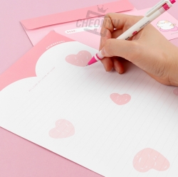 Long tail-tit Giving Heart Letter Paper with Envelop Set 