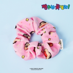Crayon Shin-chan Pattern Scrunchie - Pink