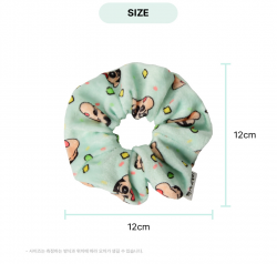 Crayon Shin-chan Pattern Scrunchie - Mint