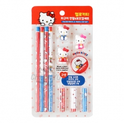 Sanrio Characters Figure Pencil Cap Set - Hello Kitty