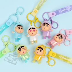 Crayon Pastel Raincoat Figure Keyring