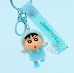 Crayon Pastel Raincoat Figure Keyring