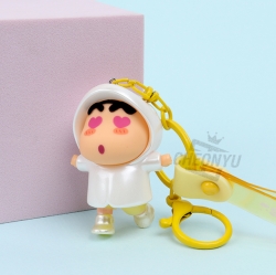 Crayon Pastel Raincoat Figure Keyring