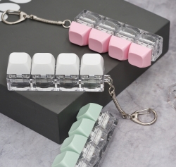 Emotional Pastel Keycap Keyring Keyholder Keychain Stress Relief Click Keyboard