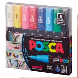 Uni POSCA Marker PC‑1M 8‑Color Set